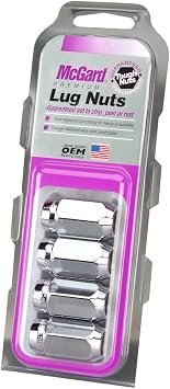 McGard 64003 Chrome Cone Seat Lug Nuts – M12x1.25 Thread, 13/16in Hex, 60-Degree Taper Seat, Set of 4