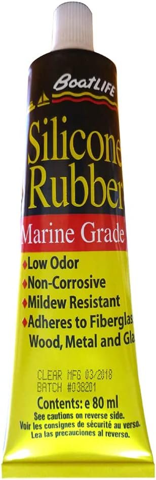 Life Industries 1142 Marine Silicone Sealant – 2.8 fl oz Black Waterproof Silicone Tube for Boat Hardware and Fittings