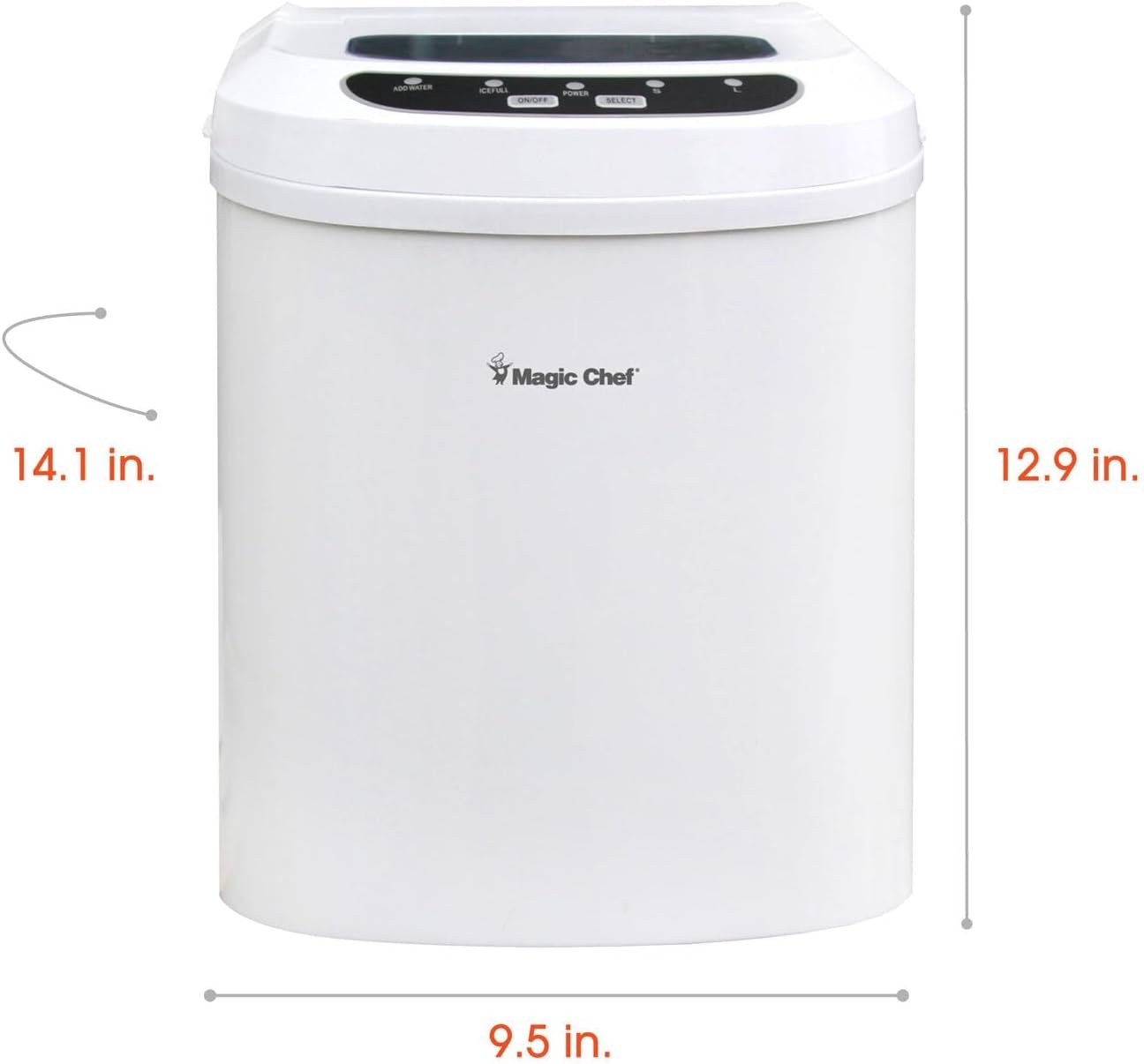 Magic Chef MCIM22W Portable Ice Maker – 27 lbs Daily Ice Production – White Countertop Ice Machine - Image 3