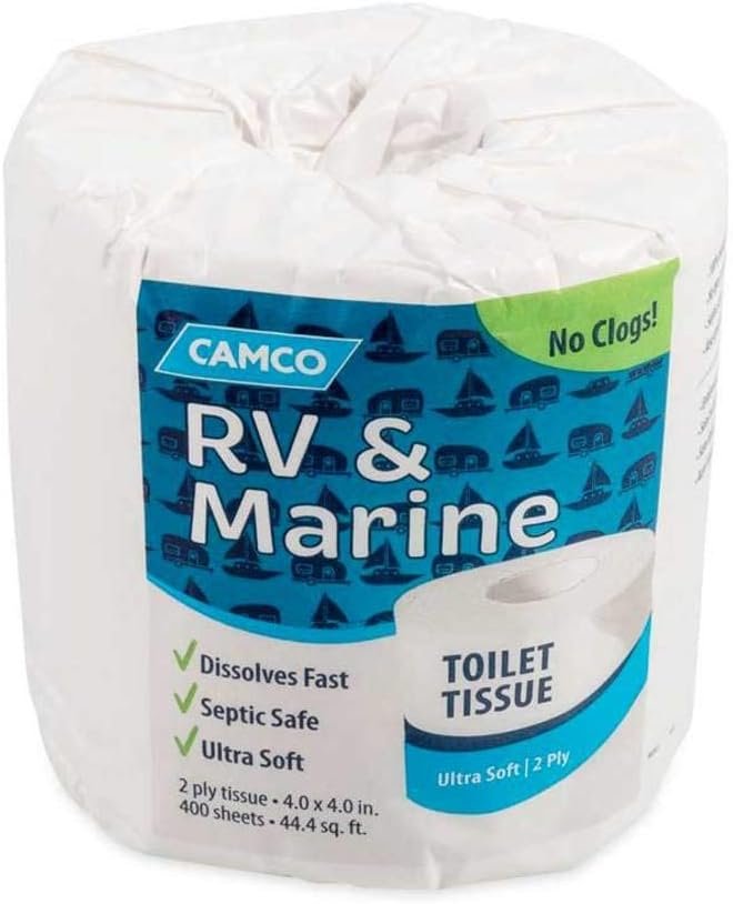 Camco 40280 TST 2-Ply RV Toilet Tissue – Individual Roll Safe-Dissolving Septic Toilet Paper