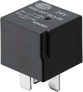 HELLA Lights 007903001 Mini SPDT Relay – 24V 10/20A Switching Capacity – Resistor Suppression – Bracket Mount Electrical Relay