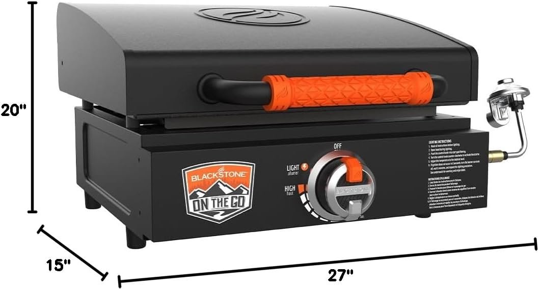 Blackstone 1900 OTG 17in Tabletop Griddle with Hood – Omnivore Cooktop, 267 Sq In Surface and 12,500 BTU Burner - Image 2