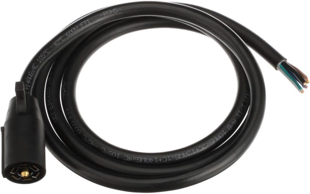 Pollak 10117V Over-Molded Trailer End RV Plug – 7-Way Blade Connector with Weather-Resistant Housing