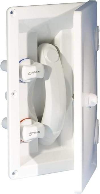 Whale RT2658 Swim’n’Rinse Mixer Shower Kit – Marine Deck Shower Mixer with Lid, Hot and Cold Water Control