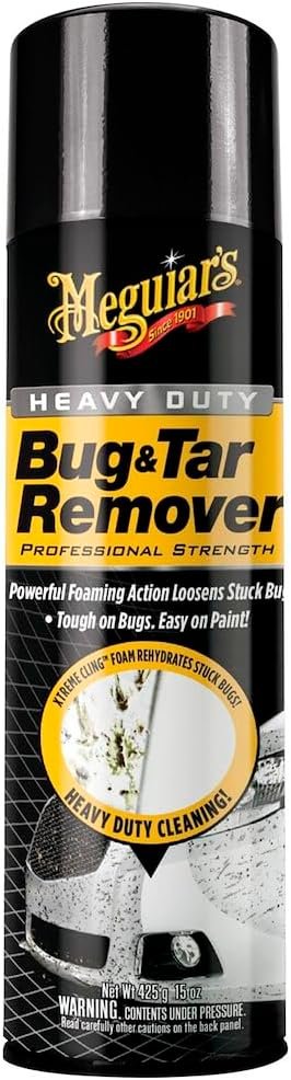 Meguiar’s G180515 Heavy Duty Bug & Tar Remover – 15 oz Aerosol Cleaner for Paint, Glass and Exterior Surfaces