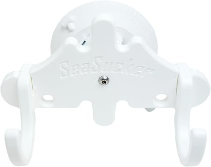 SeaSucker SM2860W Line & Hose Hook – White Vacuum-Mount Organizer for Ropes, Hoses, and Extension Cords