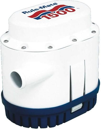 Rule RM1500A Rule-Mate Automatic Bilge Pump – 1500 GPH 12V Marine Pump with Integrated Float Switch