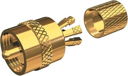 Shakespeare PL259-CP-B-G Center Pin PL-259 Connector – Gold-Plated Marine RF Connector for Coaxial Cable Installations