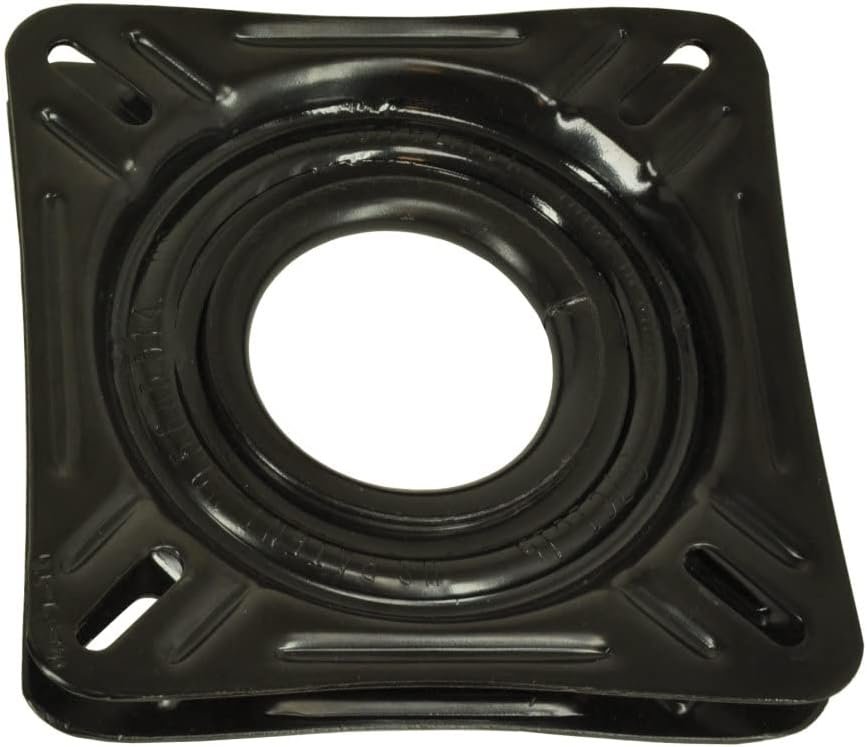Springfield 1100007 7in Square Non-Locking Swivel – 360° E-Coated Marine Seat Mount with 4-Hole Pattern