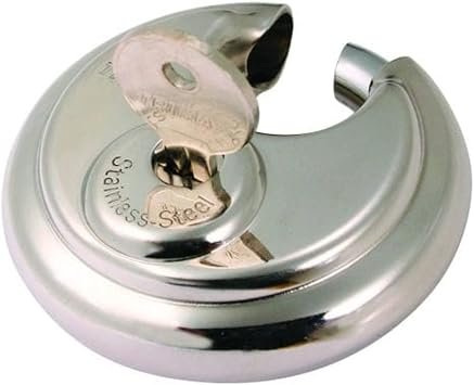 Trimax TRP170 Round Padlock – 70mm Stainless Steel Disc Padlock for Trailers, Gates and Storage Security