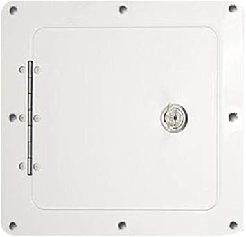 Ultra-Fab 48979009 Universal Access Door – White Locking Cargo Access Door with 5in x 5in Opening and 8in x 7in Frame