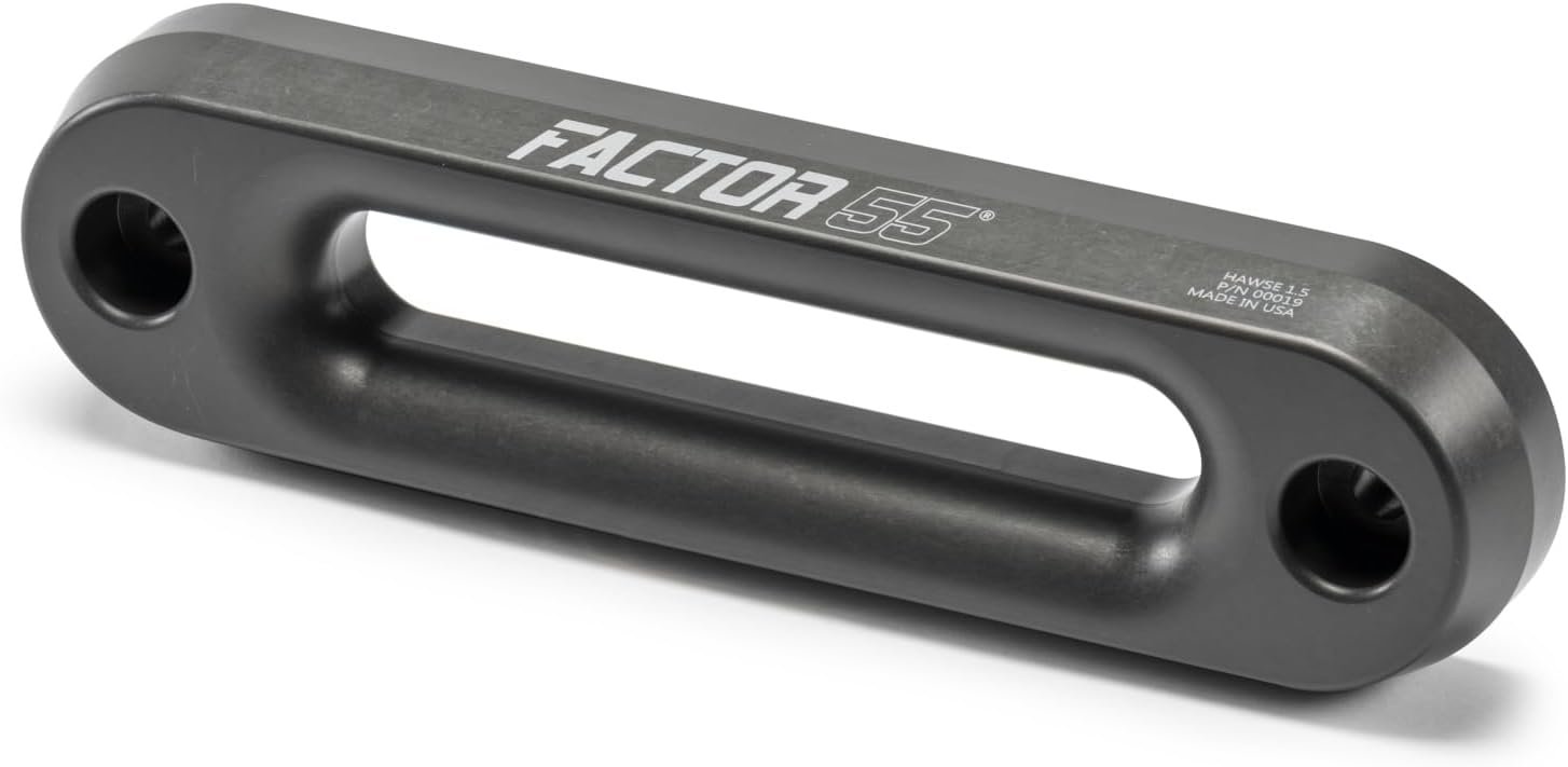 Factor 55 00019 Hawse Fairlead 1.5 – 12.35in CNC Machined Aluminum Winch Fairlead for Synthetic Rope Recovery Systems