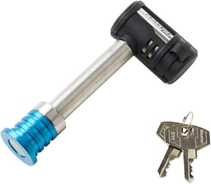 Master Lock 1480DAT Stainless Steel Trailer Lock Set – 1/2in Coupler Lock and 5/8in Receiver Lock Combo