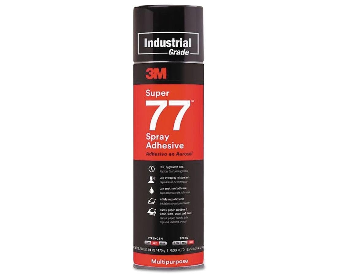 3M Super 77 21210 Multipurpose Spray Adhesive – 16.75 oz Aerosol with Fast Tack & Wide Material Compatibility - Image 2