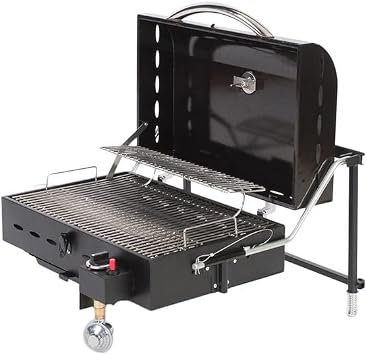 Faulkner 52301 Deluxe Black Gas Grill – Portable Outdoor Camping Grill with Durable Black Finish