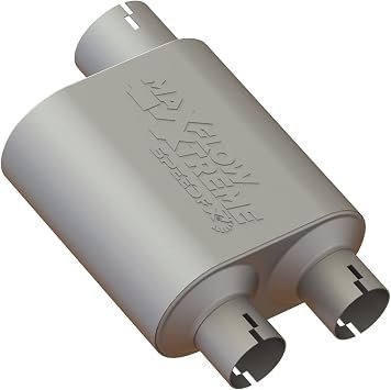 SpeedFX 50102M2 MaxFlow Xtreme Muffler – 3.5in Single Inlet Dual 2.5in Outlet – T304 Stainless Steel Chambered Design