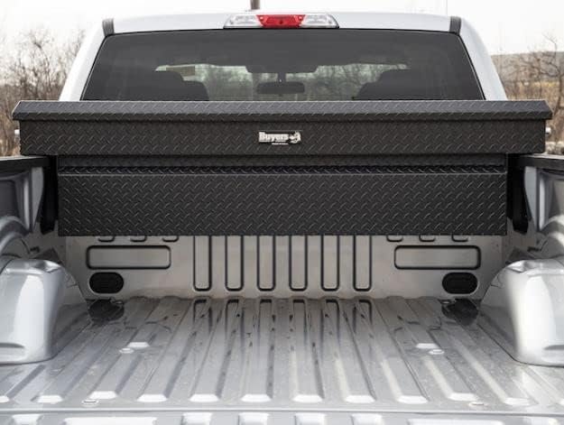 Buyers Products 1739410 Aluminum Crossover Truck Tool Box – 71in x 20in x 18in Matte Black Diamond Tread with Push-Button Locks - Image 3