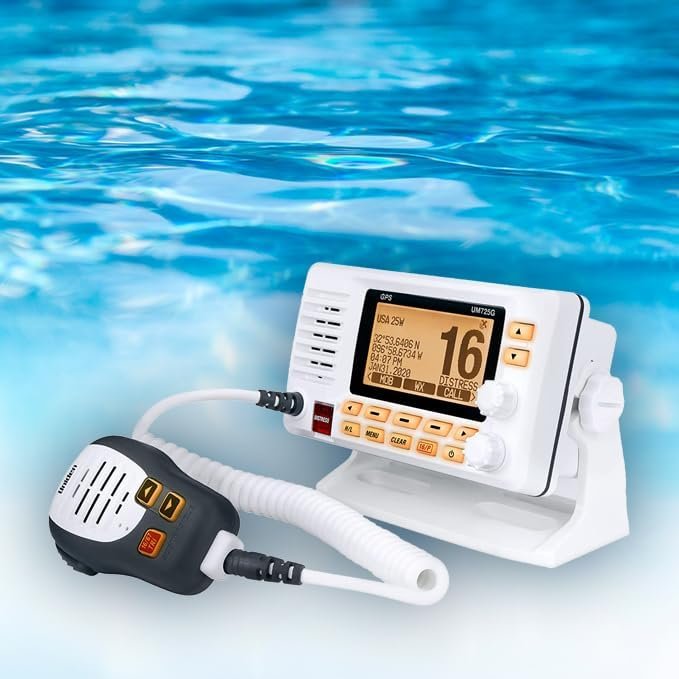 Uniden UM725G Fixed-Mount Marine VHF Radio – GPS Built-In, NMEA 2000 Connectivity, IPX8 Waterproof White Finish - Image 8