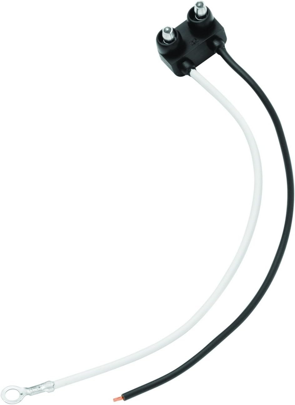 Bargman 4400002 2-Wire Replacement Pigtail – 6.5 in Wire Lead, Universal Trailer Light Connector, Quick Install