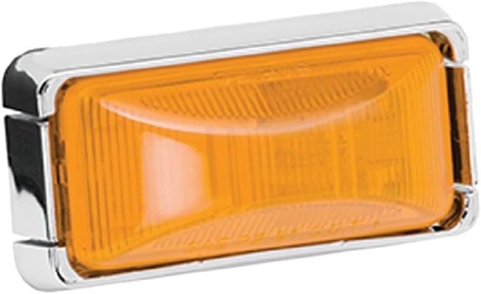 Wesbar 203294 Amber Lens #37 Clearance Light – Chrome Base Trailer Marker Lens Replacement Assembly