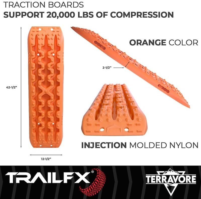 TFX Overland TBOR01 Recovery Traction Board Set – Orange Off-Road Recovery Boards – Mud Sand and Snow Extraction - Image 3