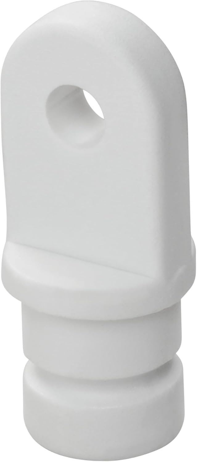 Whitecap 3402WP Inside Eye End Pair – White 3/4in Rail Fittings for Marine Tubing Systems