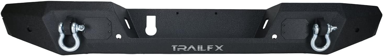 TrailFX JL013T Rear Bumper – Textured Black Steel Off-Road Bumper – Fits Jeep Gladiator JT with Recovery Points
