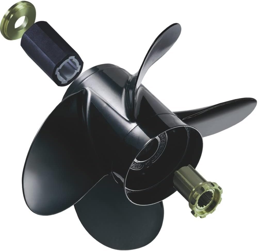 Michigan Wheel 992203 Vortex 4-Blade Aluminum Propeller – 14-1/2in x 18 Pitch RH Rotation for V6 Outboards with XHS Hub System