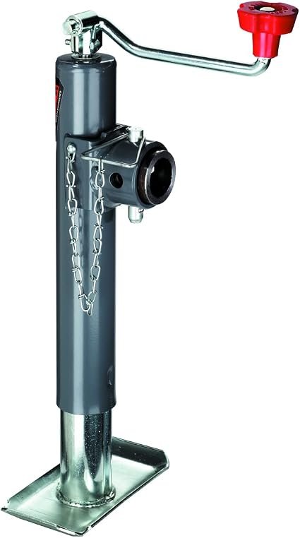 Bulldog 158451 Round Swivel Trailer Jack – 2,000 lb Lift Capacity, 10 in Travel, Topwind Handle, Weld-On Mount