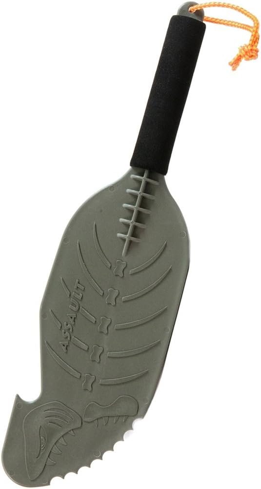 YakGear 60015 Backwater Assault Hand Paddle – 23 in One-Hand Kayak Paddle with Hook End, Serrated Edge & Olive Finish