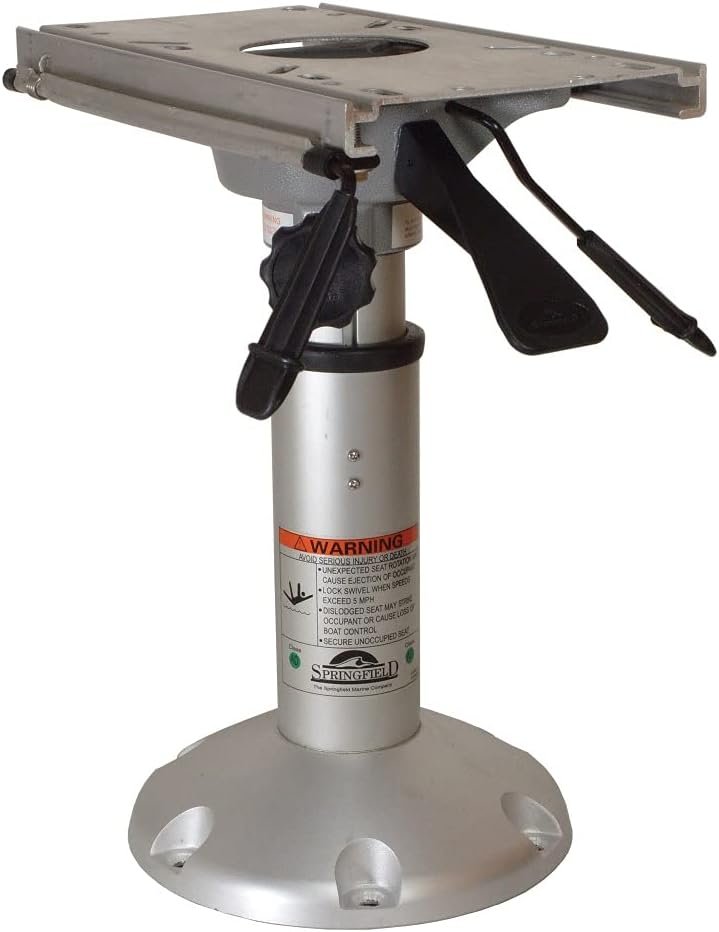 Springfield Mainstay 1250150L1 Adjustable Boat Seat Pedestal – 2-3/8 in Post, 14.5 to 20.5 in Height Range