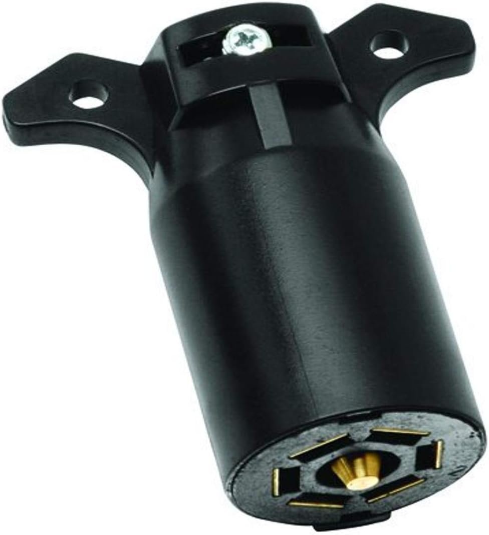 Tow Ready 118021 Round Connector 7-Way Plug – Trailer End RV-Style Electrical Connector for Towing Applications