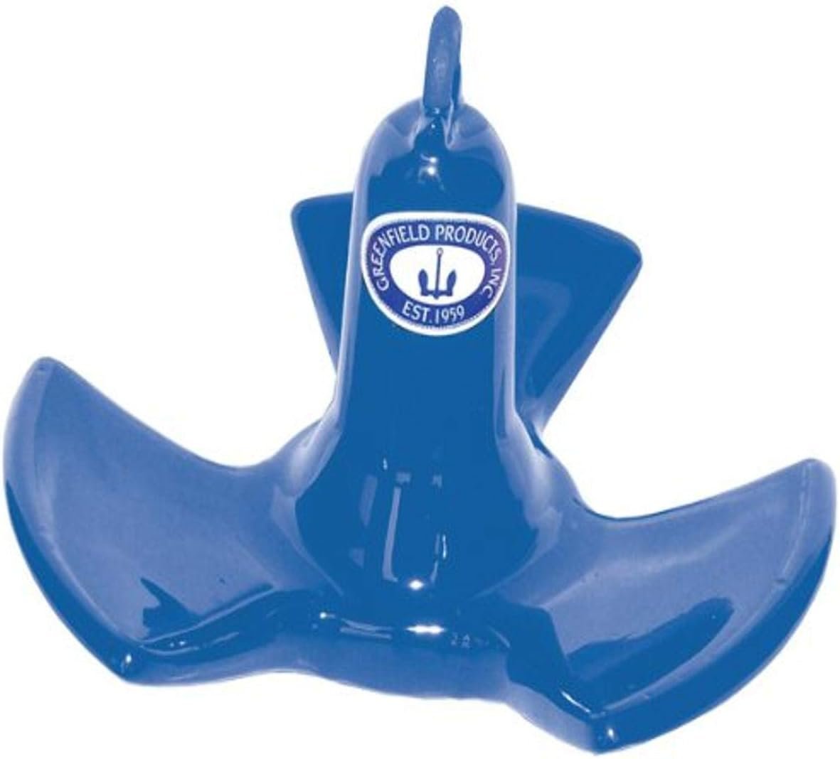 Greenfield 530R River Anchor – 30 lb Royal Blue Vinyl-Coated Cast Iron Anchor for Recreational Boats up to 30ft