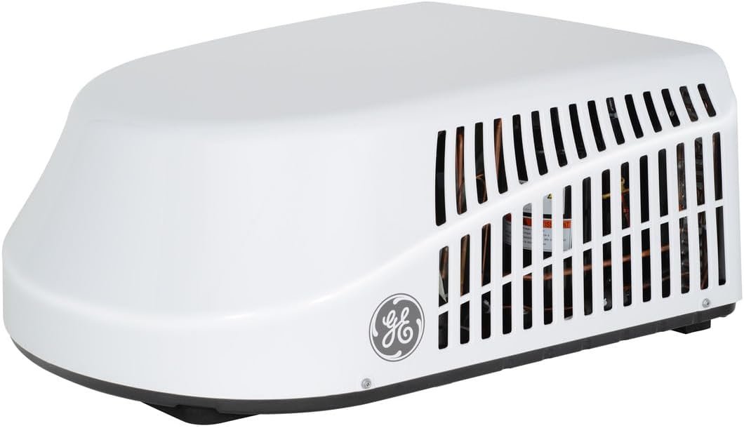 GE RV 13,500 BTU Rooftop Air Conditioner with Heat Pump – White High-Efficiency RV Climate System