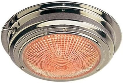 Sea-Dog 400353-1 Stainless LED Dome Light – 5in Day/Night Interior Light with White and Red Illumination Modes