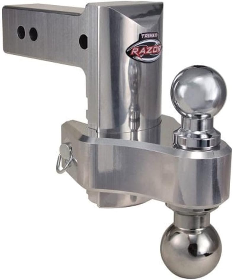 Trimax TRZ6ALHD Adjustable Aluminum Hitch – 6in Drop/Rise Heavy-Duty Trailer Receiver Mount