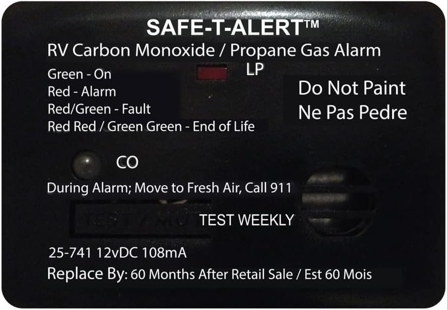 MTI 25741WT Mini LP/CO Alarm – Surface Mount White Dual Gas Detector for RV Safety Systems