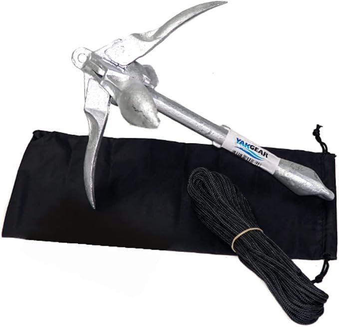 YakGear AB3 Anchor in a Bag Grapnel Anchor System – 3.3 lb Folding Anchor with 25 ft Rope, Buoy and Storage Bag
