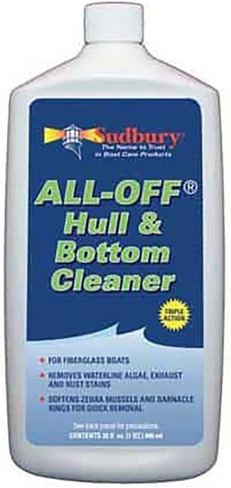 Sudbury 2032 All-Off Hull & Bottom Cleaner – 32 oz Marine Hull Stain Remover for Waterline and Bottom Cleaning
