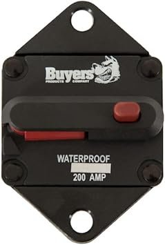 Buyers Products CB152PB Push-to-Trip Circuit Breaker – 150 Amp Manual Reset Surface Mount Electrical Protection