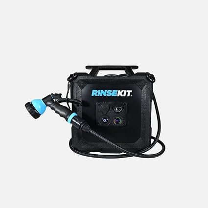RinseKit Cube Electric Portable Shower – Battery-Powered Portable Water Sprayer with Rechargeable Pump System