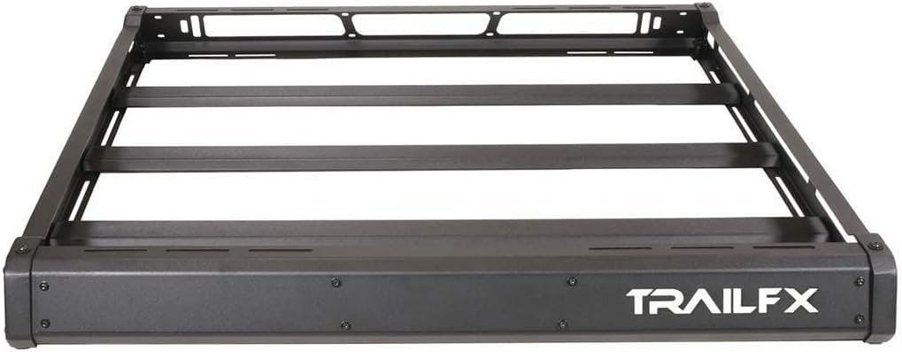 TrailFX JRB001T Aluminum Basket Rack – Textured Black Cargo Rack – Fits Jeep Wrangler JL and Gladiator JT Hardtops - Image 4