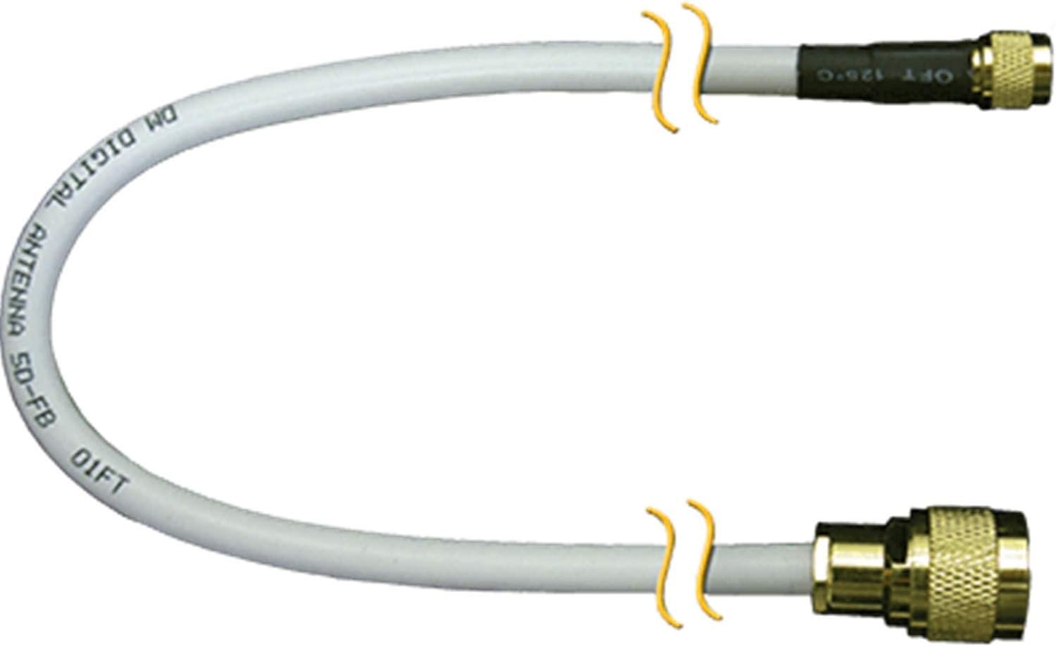 Digital Antenna 340-50-NM Coax Cable Assembly – 50ft Marine Cable with Mini-UHF and Type-N Male Connectors