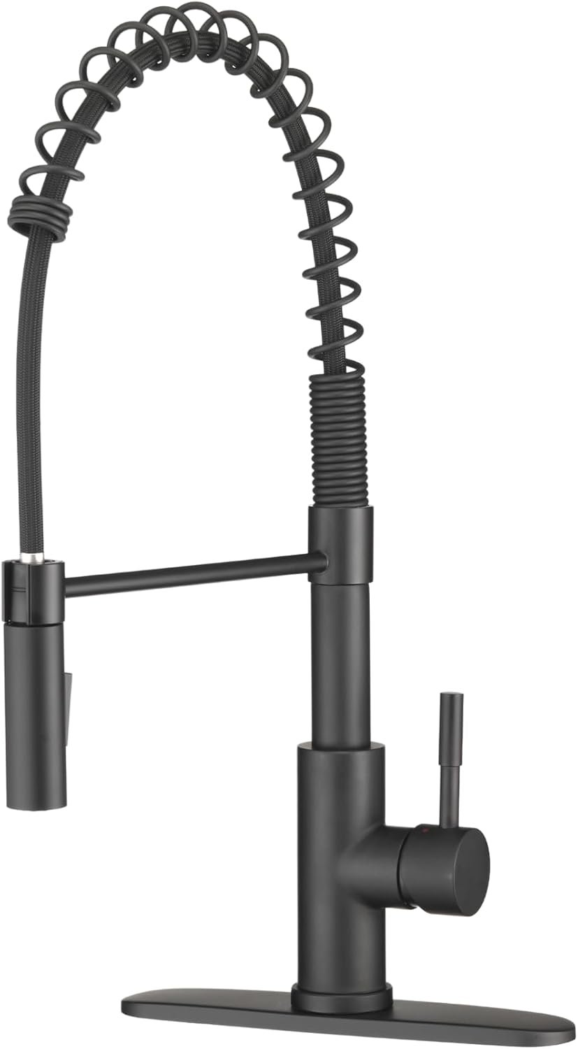 Dura Faucet MK504SLKMB Streamline Coil Pull-Down RV Kitchen Faucet – Matte Black Finish, Dual Spray Head, High Arc - Image 2