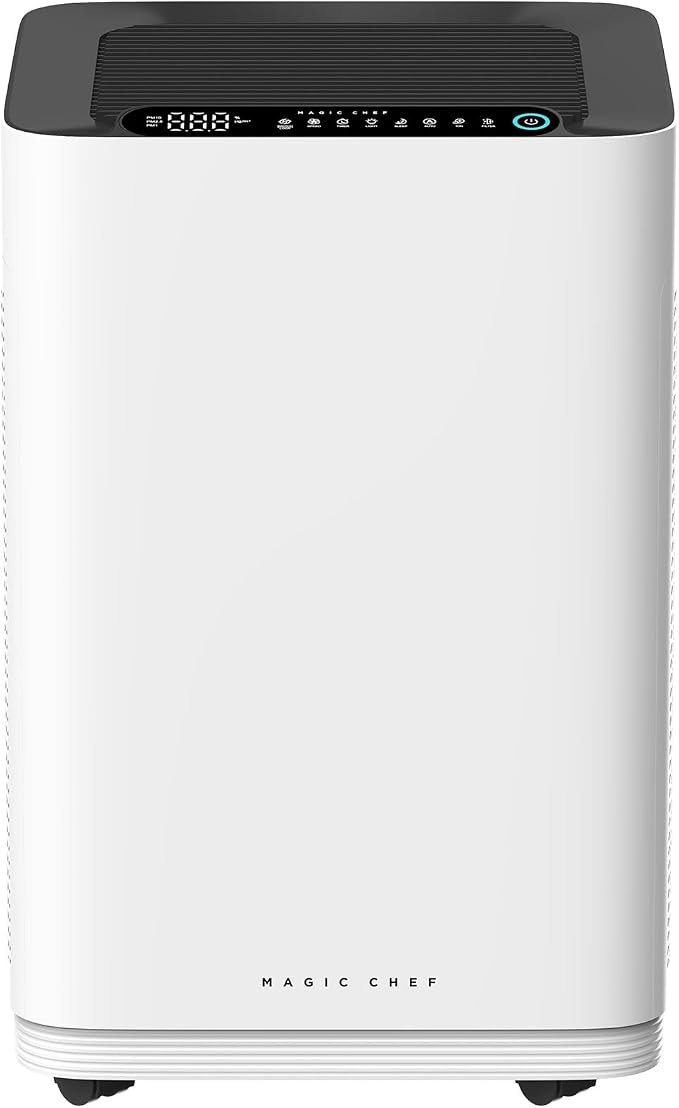 Magic Chef MCAP800W Pro-Quality Air Purifier – True HEPA Filtration – 800 sq ft Coverage – White Finish