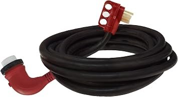 Valterra A105025ED9 90-Degree Detachable RV Power Cord Adapter – LED Power Indicator with Ergonomic Easy-Grip Handle