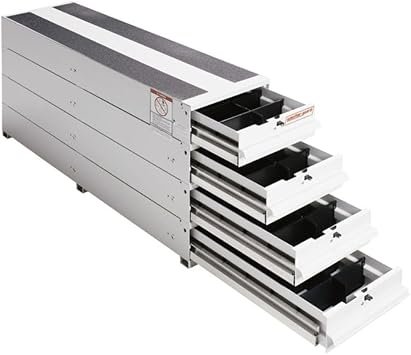 Weather Guard 3283 Itemizer Drawer Unit – Aluminum 4-Drawer Storage System with Full-Extension Rollers and Dividers