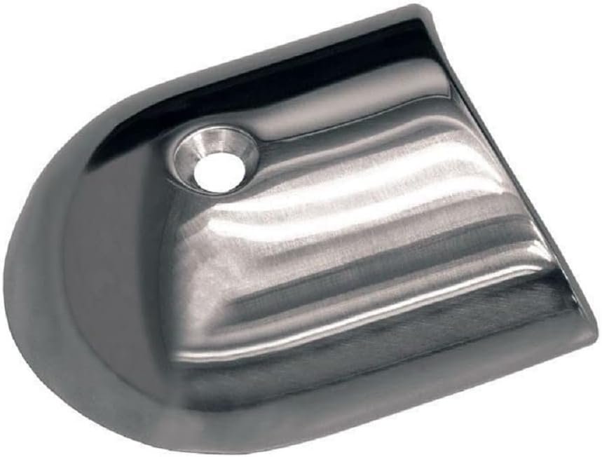 TACO Marine F16-0039 Rail End Fitting – 1-7/8 in Stainless Steel Rail Fitting with #8 Fastener Compatibility