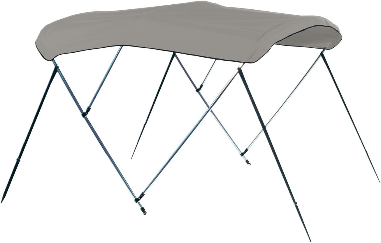 Carver A5493TB10 3 Bow Bimini Top – Sunbrella Charcoal Gray Boat Top with Storage Boot for 91in to 96in Beams