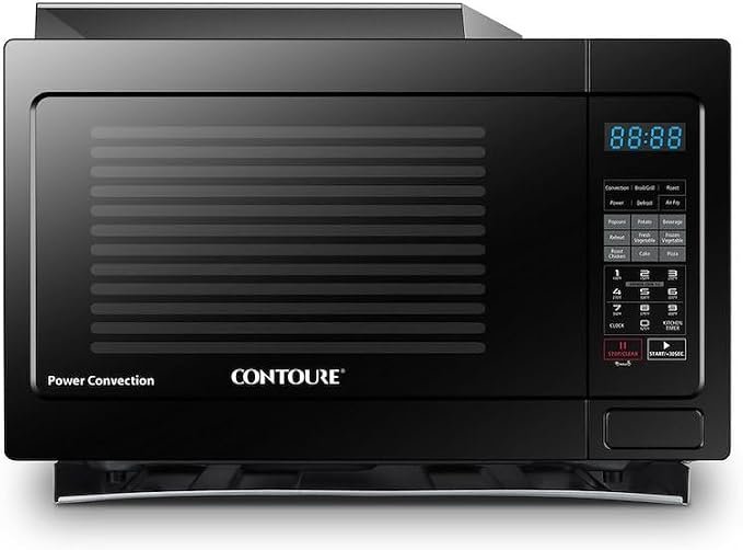 Contoure RV188BKCON 1.1 Cu Ft Black Built-In Convection Microwave – RV Microwave Oven with Convection Cooking and Trim Kit Compatibility